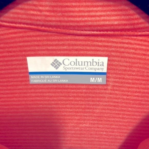 COLUMBIA peach zip up jersey top, medium - Picture 2 of 4
